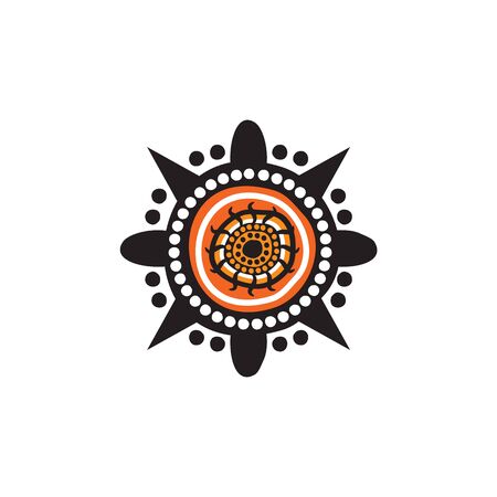 Aboriginal art dots painting  design templateのイラスト素材