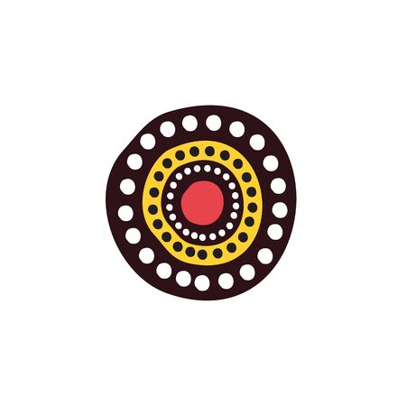 Aboriginal art dots painting  design templateのイラスト素材