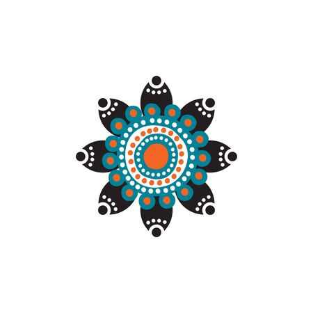 Aboriginal art dots painting  design templateのイラスト素材