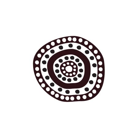 Aboriginal art dots painting design templateのイラスト素材