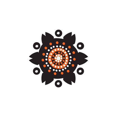 Aboriginal art dots painting design templateのイラスト素材