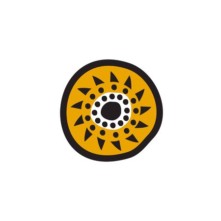 Aboriginal art dots painting  design templateのイラスト素材
