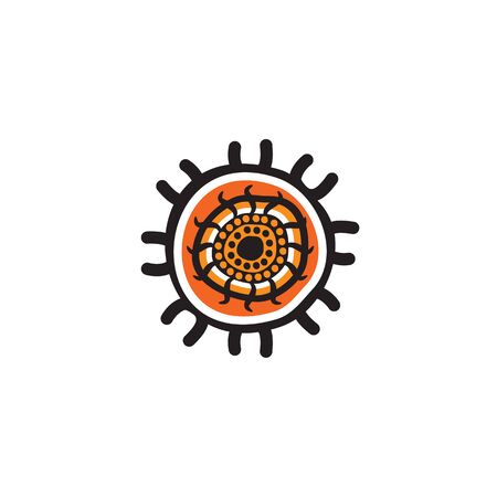 Aboriginal art dots painting  design templateのイラスト素材