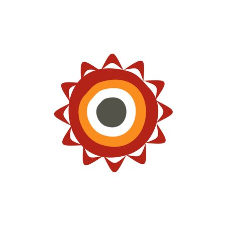 Aboriginal art dots painting design templateのイラスト素材