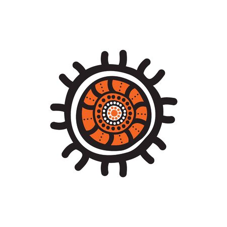 Aboriginal art dots painting design templateのイラスト素材