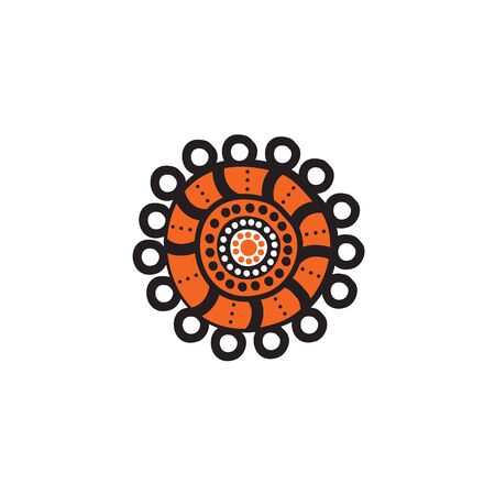 Aboriginal art dots painting  design templateのイラスト素材