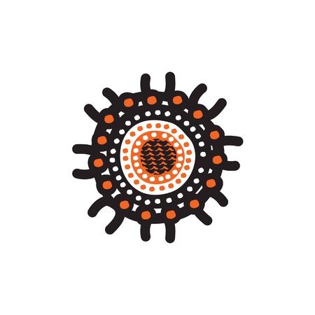 Aboriginal art dots painting design templateのイラスト素材