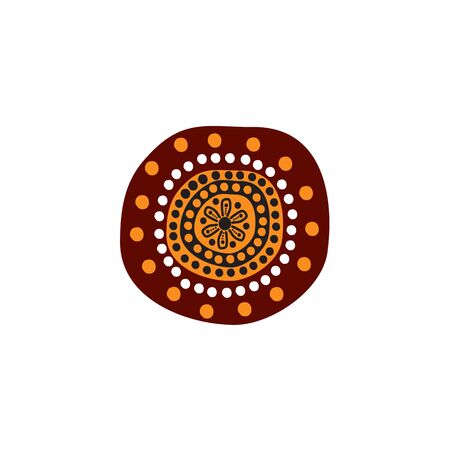 Aboriginal art dots painting design templateのイラスト素材