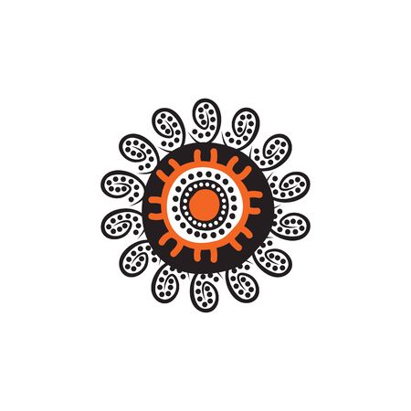 Aboriginal art dots painting design templateのイラスト素材
