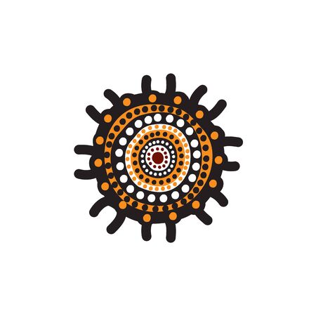 Aboriginal art dots painting design templateのイラスト素材