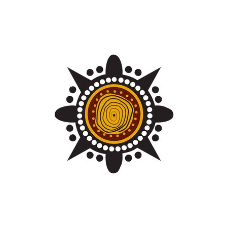 Aboriginal art dots painting design templateのイラスト素材
