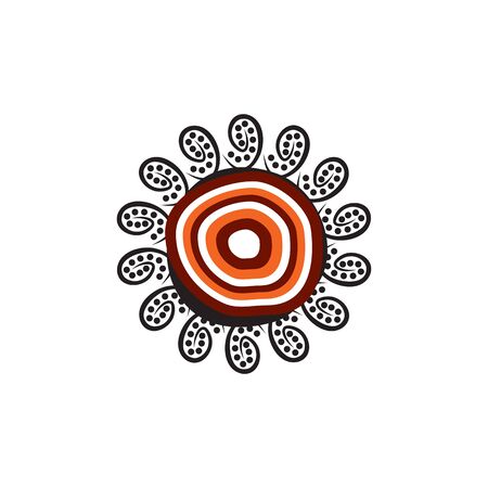 Aboriginal art dots painting design templateのイラスト素材