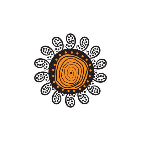 Aboriginal art dots painting  design templateのイラスト素材