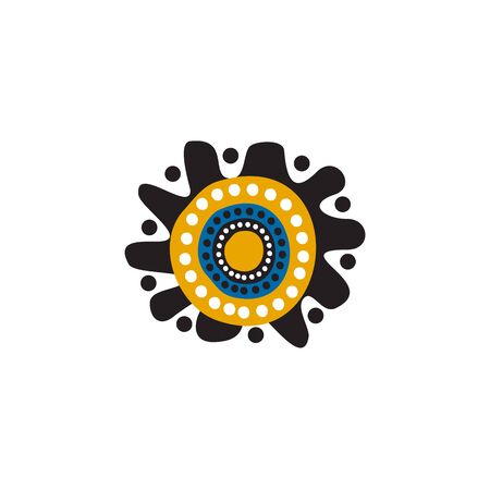 Aboriginal art dots painting  design templateのイラスト素材