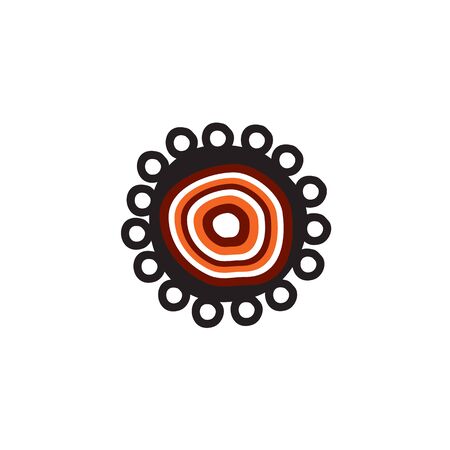 Aboriginal art dots painting  design templateのイラスト素材