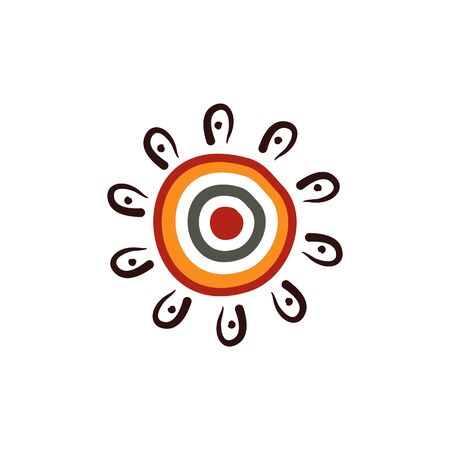 Aboriginal art dots painting  design templateのイラスト素材