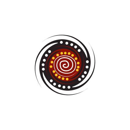 Aboriginal art dots painting  design templateのイラスト素材