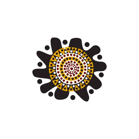 Aboriginal art dots painting  design templateのイラスト素材