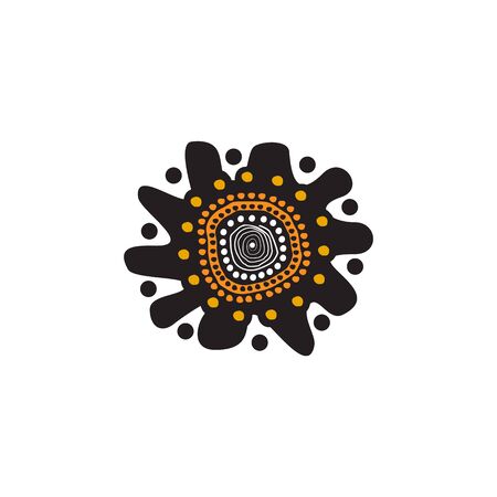 Aboriginal art dots painting  design templateのイラスト素材
