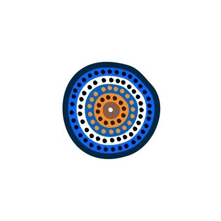 Aboriginal art dots painting  design templateのイラスト素材