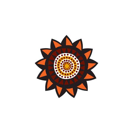 Aboriginal art dots painting  design templateのイラスト素材