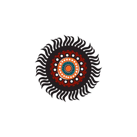 Aboriginal art dots painting   design templateのイラスト素材