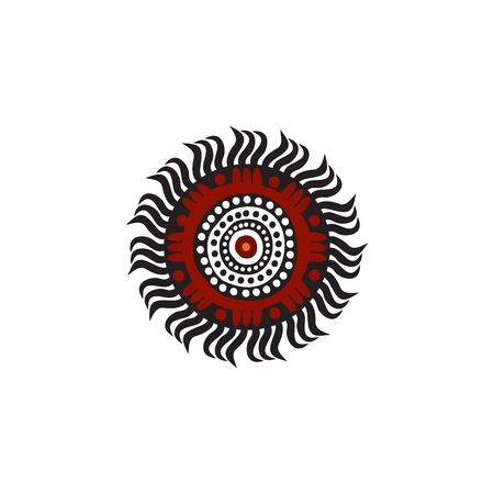 Aboriginal art dots painting   design templateのイラスト素材