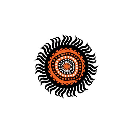 Aboriginal art dots painting   design templateのイラスト素材
