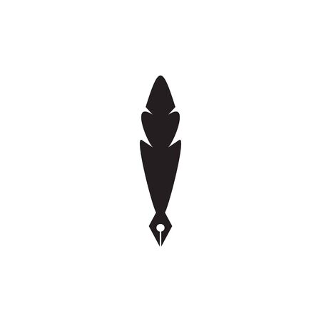 Feather pen logo design inspiration vector templateのイラスト素材