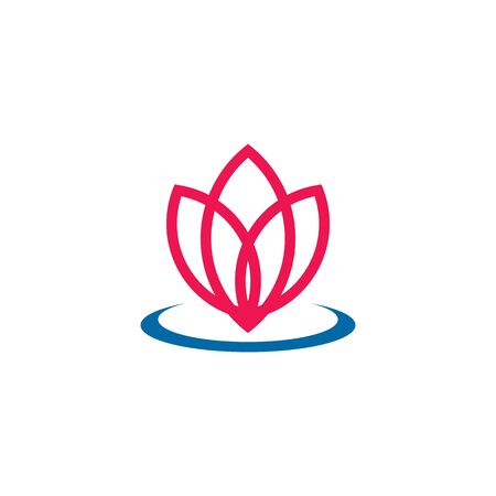Lotus flower icon logo design inspiration vector templateのイラスト素材