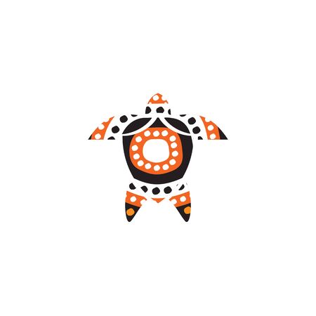 Turtle icon logo design with aboriginal style vector templateのイラスト素材
