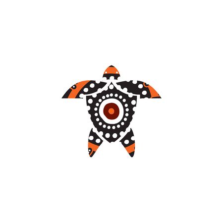 Turtle icon logo design with aboriginal style vector templateのイラスト素材