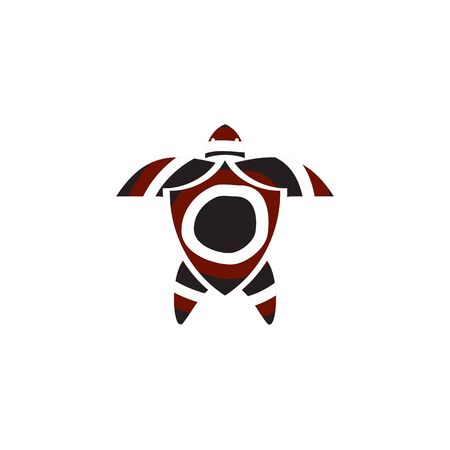 Turtle icon logo design with aboriginal style vector templateのイラスト素材