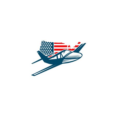 Aviation company logo design inspiration vector illustration with isolated background templateのイラスト素材