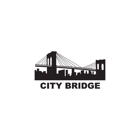 Bridge city design inspiration vector illustration with isolated background templateのイラスト素材