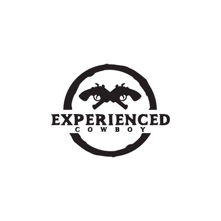 Cowboy logo design inspiration vector template with isolated backgroundのイラスト素材