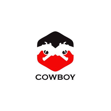 Cowboy logo design inspiration vector template with isolated backgroundのイラスト素材