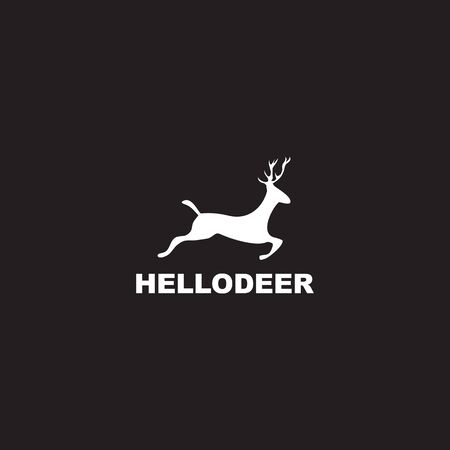 Simple deer logo design inspiration vector icon with isolated background templateのイラスト素材