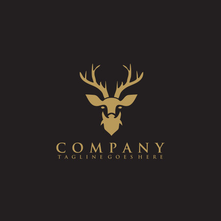 Simple deer logo design inspiration vector icon with isolated background templateのイラスト素材