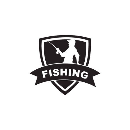 Fishing club logo design vector template illustrationのイラスト素材