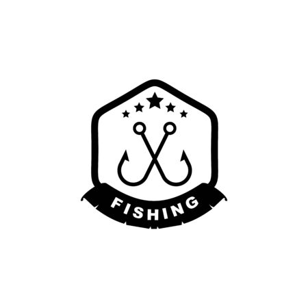 Fishing club logo design vector template illustrationのイラスト素材