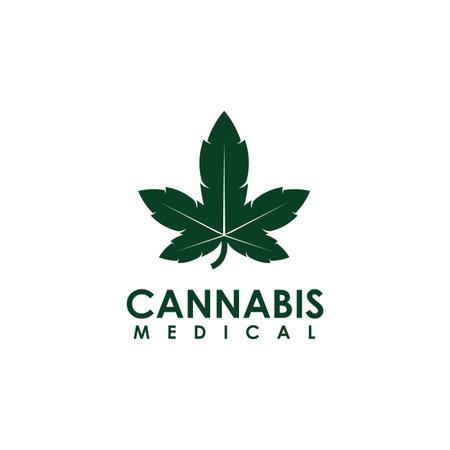 Cannabis hemp medical logo design template illustrationのイラスト素材