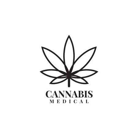 Cannabis hemp medical logo design template illustrationのイラスト素材