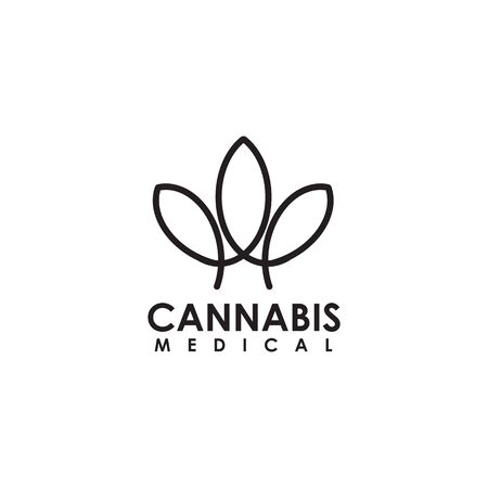 Cannabis hemp medical logo design template illustrationのイラスト素材