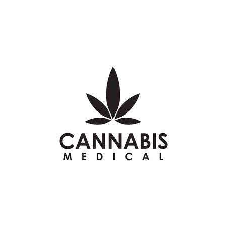 Cannabis hemp medical logo design template illustrationのイラスト素材