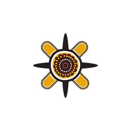 Aboriginal art dots painting icon logo design illustration templateのイラスト素材