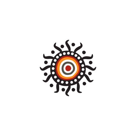 Aboriginal art dots painting icon logo design illustration templateのイラスト素材