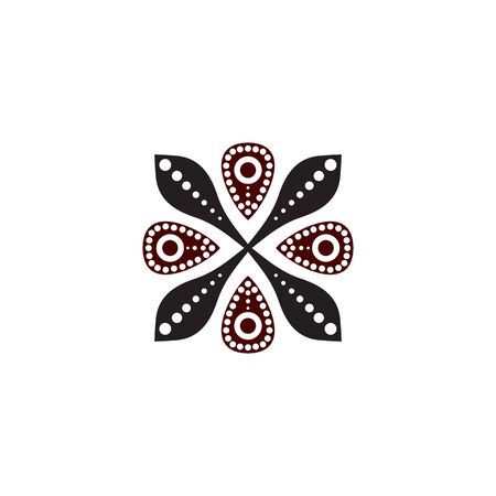Aboriginal art dots painting icon logo design illustration templateのイラスト素材