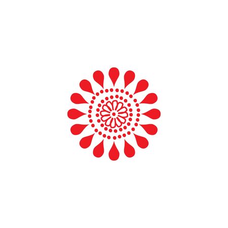 Aboriginal art dots painting icon logo design illustration templateのイラスト素材