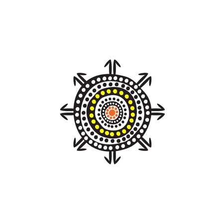 Aboriginal art dots painting icon logo design illustration templateのイラスト素材